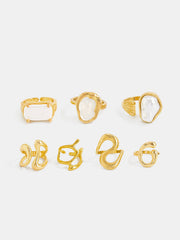 7PCS Irregular Pearl Ring Set