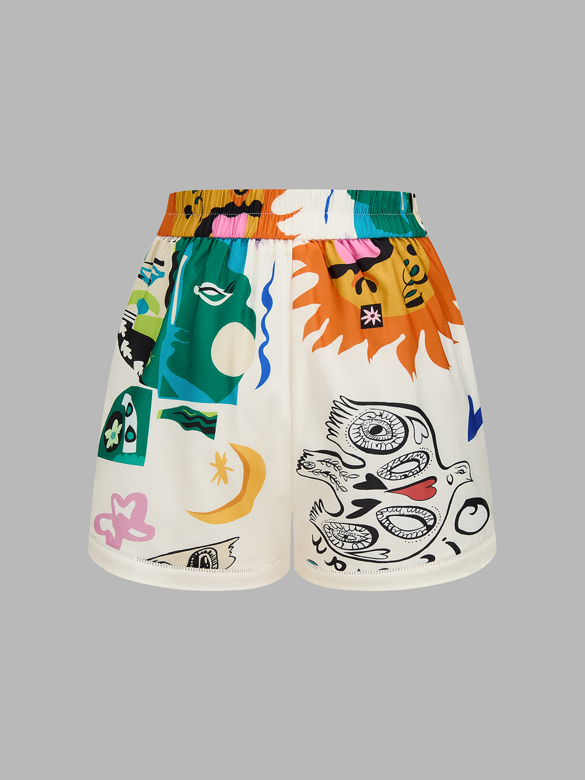 Abstract Art Print Vest & Shorts Set