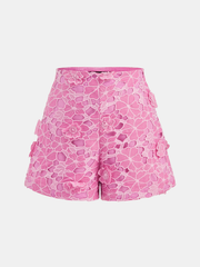 3D Floral Guipure Lace Shorts