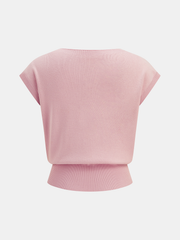 Abstract Applique Sleeveless Knit Top