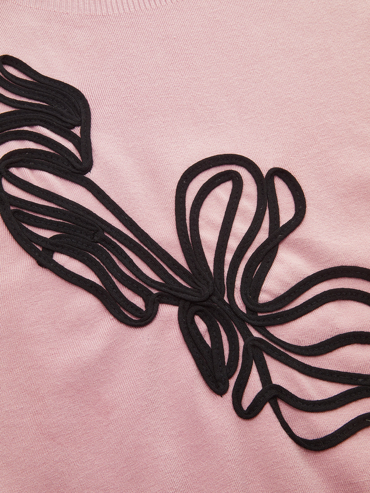 Abstract Applique Sleeveless Knit Top