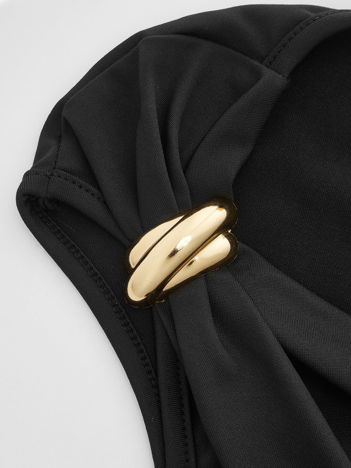 Asymmetric Neckline Ring Detail Top