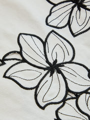 Asymmetric Embroidered Denim Pants