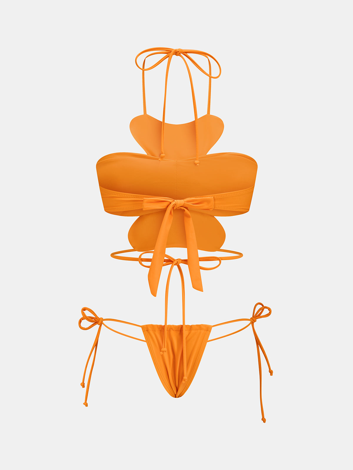 3D Flower Bikini & Mini Skirt 3Pcs Swim Set
