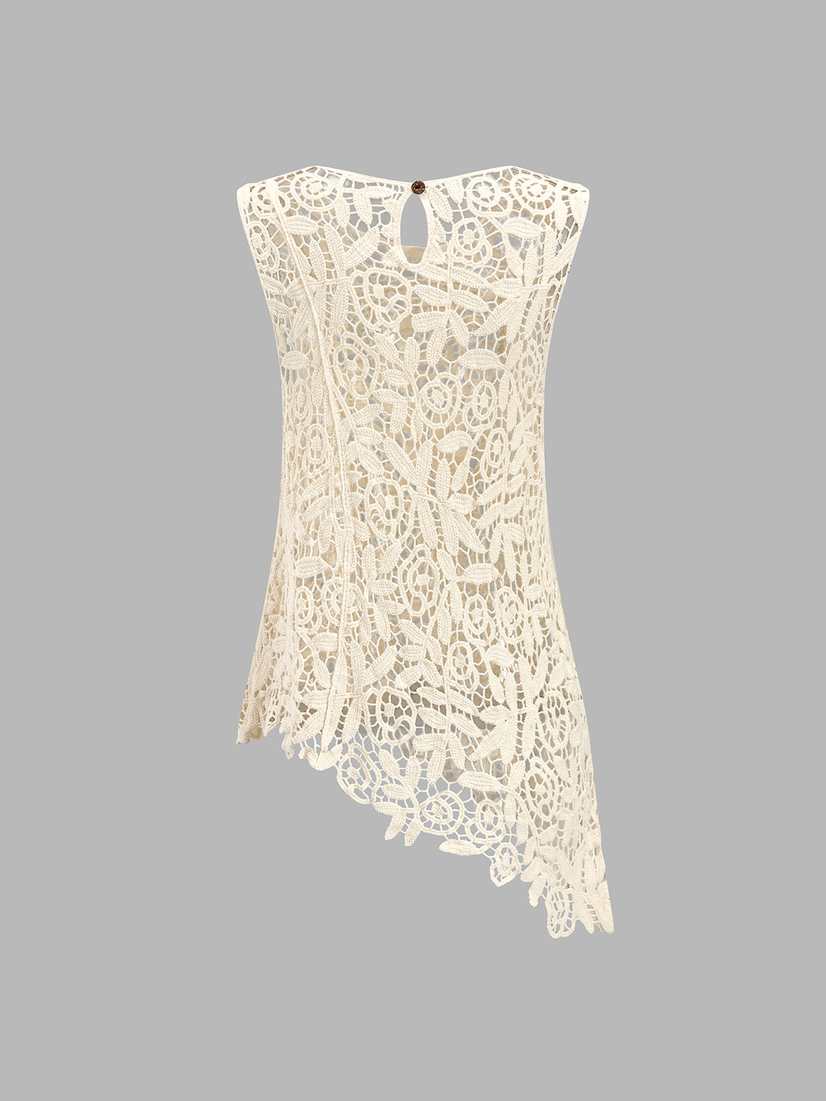 Asymmetric Crochet Lace Sleeveless Top