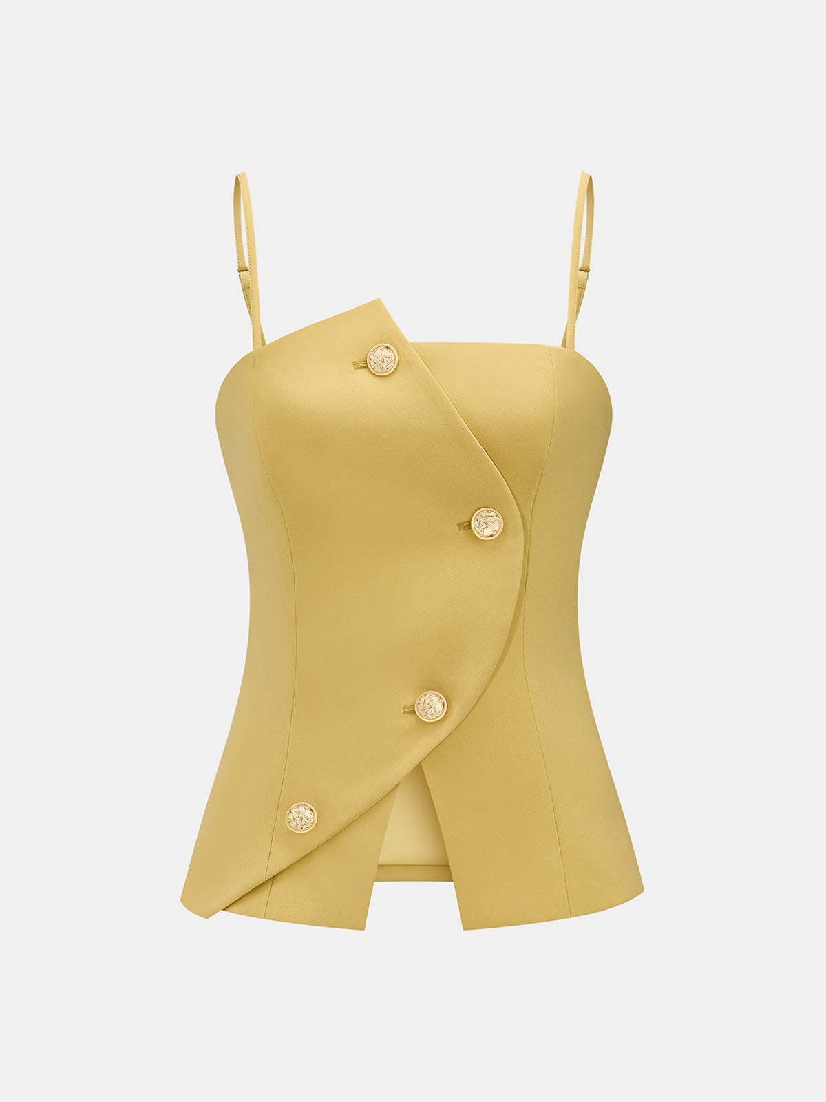 Asymmetric Metal Button Cami Top & Pant Set