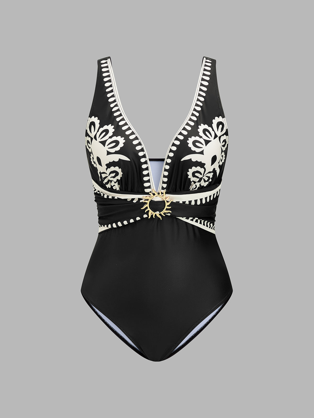 3-Piece Boho Floral Print Swimsuit Set