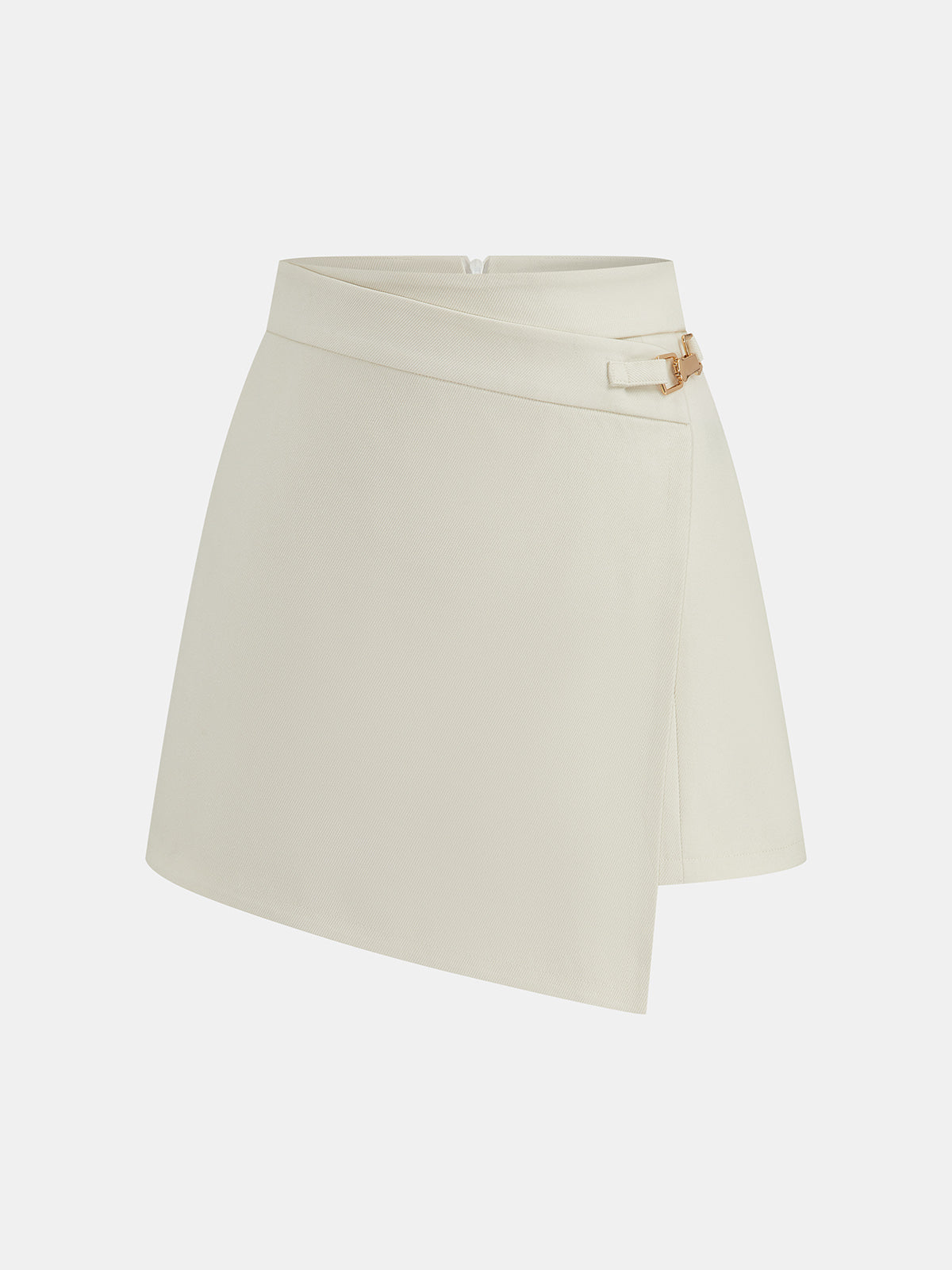 Asymmetric Buckle Detail Mini Skirt