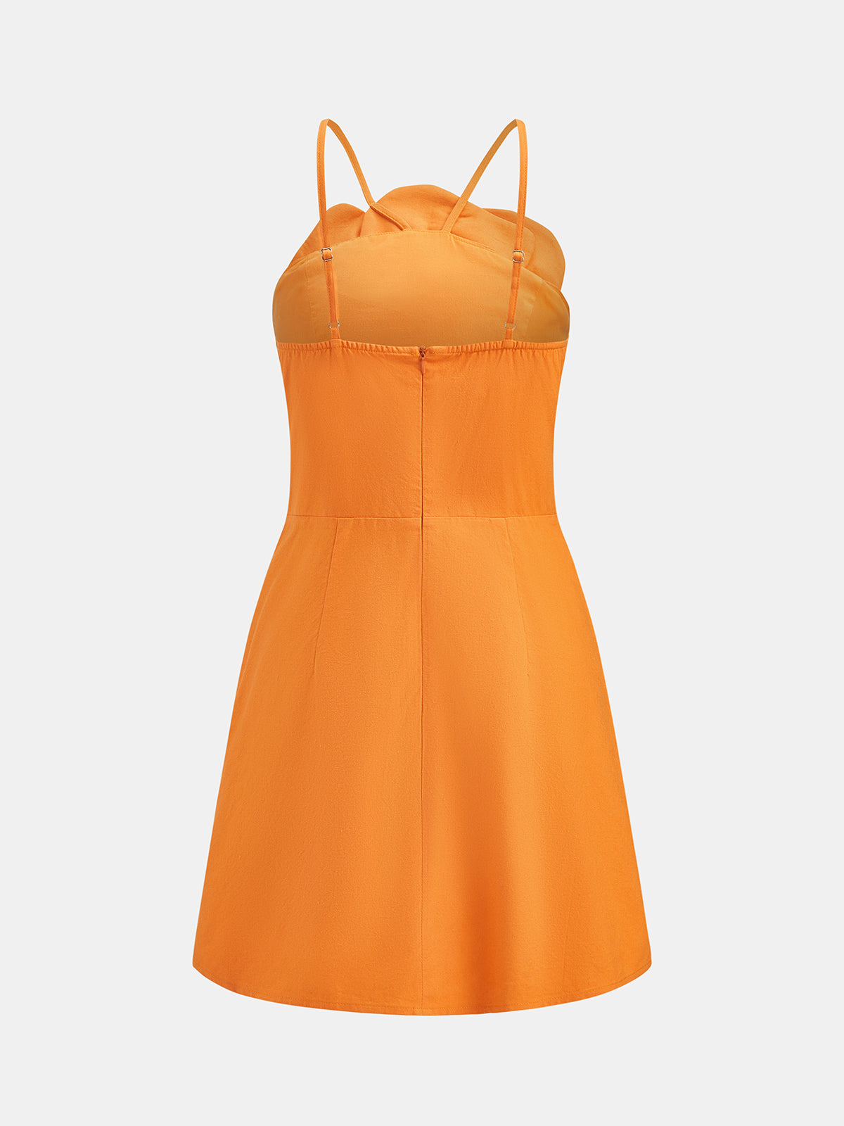 3D Flower Cotton Linen Slip Mini Dress