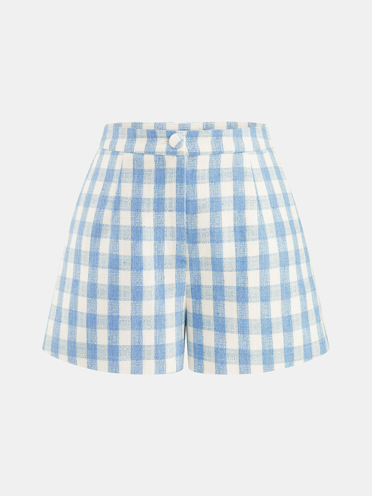 3D Flower Gingham Halter Vest & Shorts Set