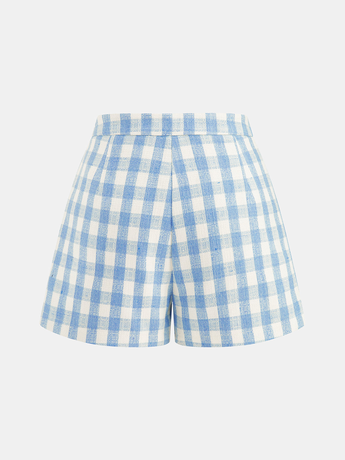 3D Flower Gingham Halter Vest & Shorts Set