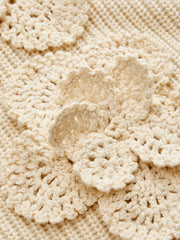 3D Flower Halter Crochet Knit Mini Dress