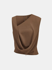 Asymmetrical Draped Twist Tank Top