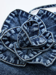 3D Rose Cami Denim Top