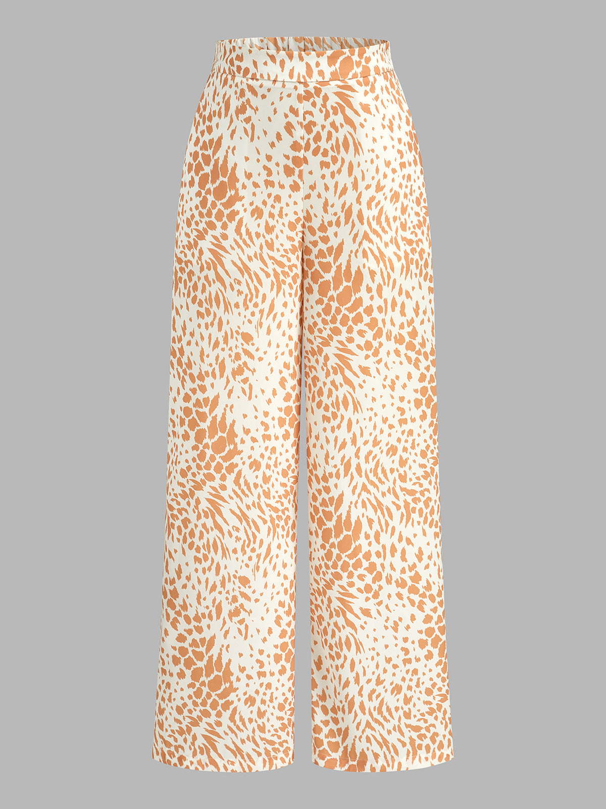 Animal Print Casual Wide Leg Pants