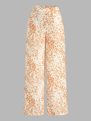 Animal Print Casual Wide Leg Pants