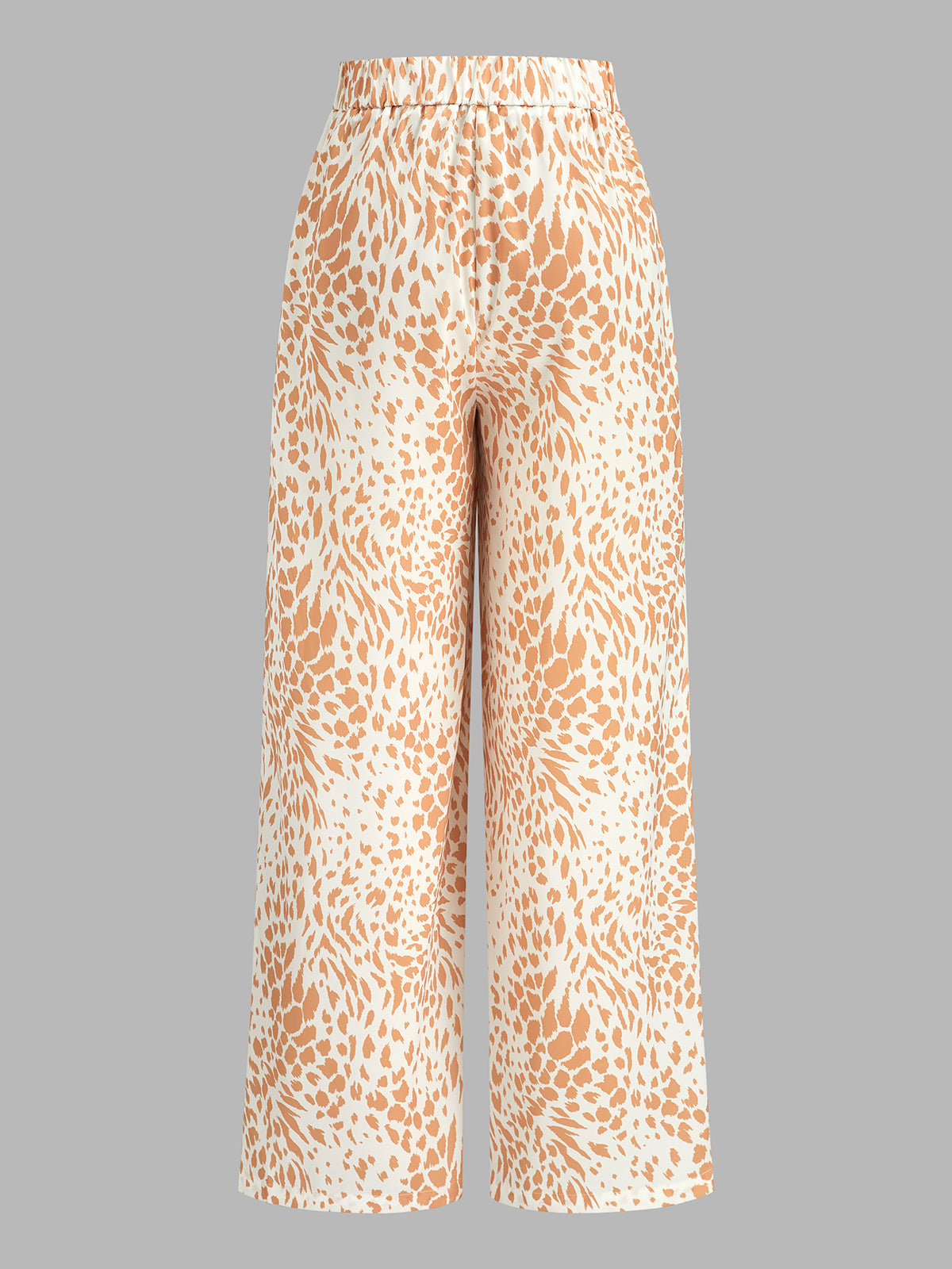 Animal Print Casual Wide Leg Pants