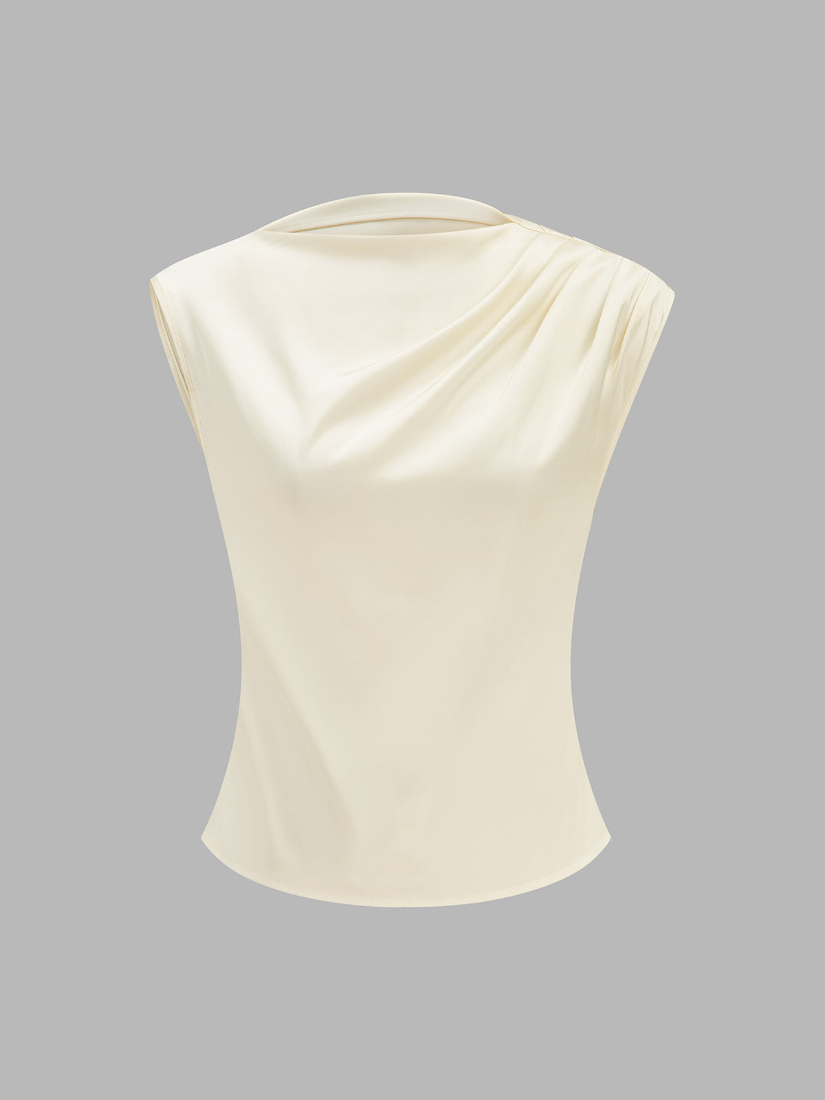 Asymmetric Draped Shoulder Tank Top