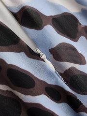 Abstract Animal Print Pleated Wide Leg Pants